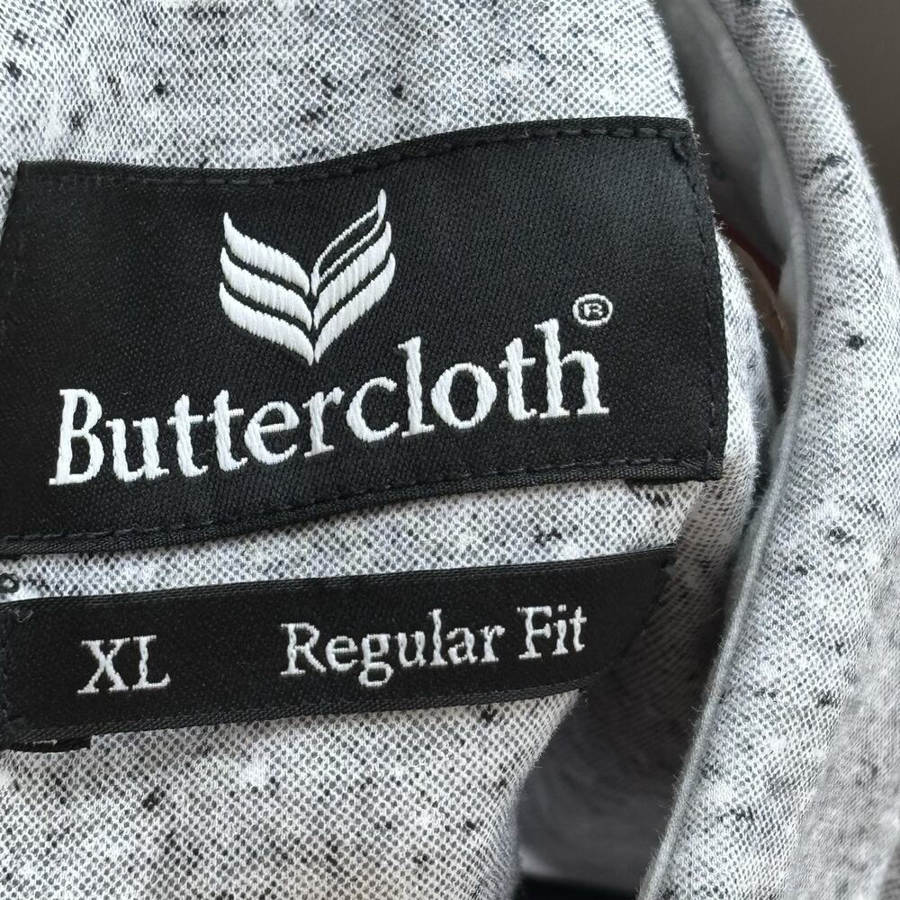 Buttercloth Mens Shirt Extra Large Gray Button Down Short Sleeve Golf Layer - Picture 3 of 8
